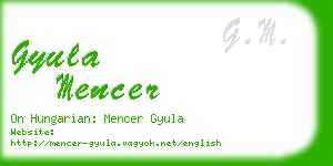 gyula mencer business card